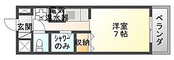 サリュー塚口 1Kの間取図画像