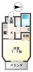 Palos立花 1Kの間取図画像