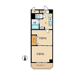 プレステージ立花 2Kの間取図画像