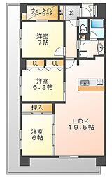 ベレッツア尼崎 3LDKの間取図画像