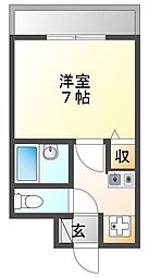 サウザンド塚口 1Kの間取図画像