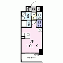 プラチナコート2 ワンルームの間取図画像