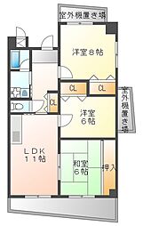 ラ・フォーレ武庫川 3LDKの間取図画像