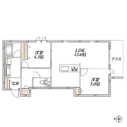 HEBEL MAISON ai 塚口南 2LDKの間取図画像