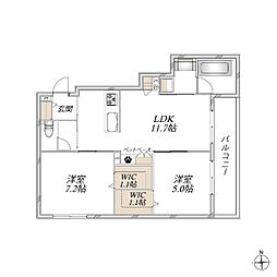 HEBEL MAISON My Plis 2LDKの間取図画像