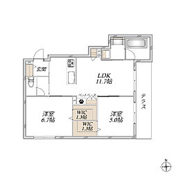 HEBEL MAISON My Plis 2LDKの間取図画像
