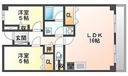 カルム塚口 2LDKの間取図画像