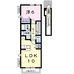 クリスタルメゾン1 1LDKの間取図画像