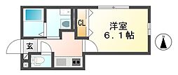 CaroSweety 1Kの間取図画像