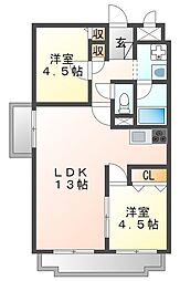 メゾンエスポアール 3LDKの間取図画像