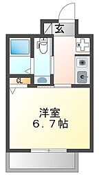 SWISS立花 1Kの間取図画像