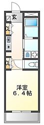 ロジュマンヴェールB棟 1Kの間取図画像