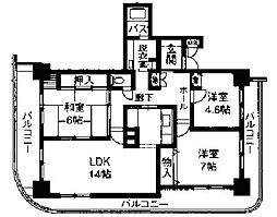 リバーシティ日東3 3LDKの間取図画像
