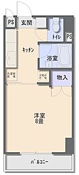 アルシャインビル 1Kの間取図画像