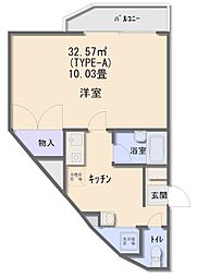 メゾン銀河 1Kの間取図画像