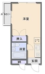 サンパレス南林間 ワンルームの間取図画像