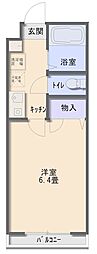 セラドン・グレイ 1Kの間取図画像