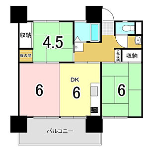 間取り：3DKは、ダイニングキッチンと3つの居室がある間取りです。ファミリー層や、個室を複数必要とするご家庭に適しています。食事スペースとくつろぎの場を分け、それぞれの個室も確保できるため、快適に過ごせます。