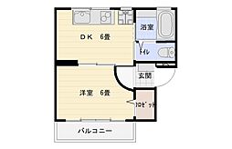 アビエス藤が丘 1Kの間取図画像