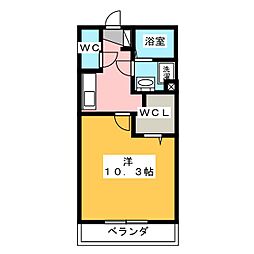 コスモス 1Kの間取図画像