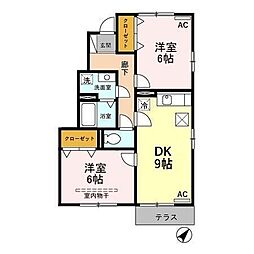レガーロA 2DKの間取図画像