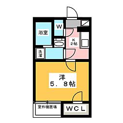 カーサツカサ 1Kの間取図画像