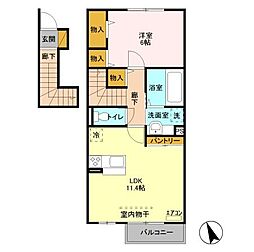 アイウインド 1LDKの間取図画像