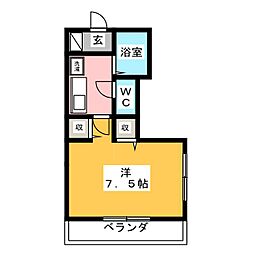 メゾン麻布 1Kの間取図画像