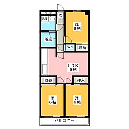 リバーサイドコート 3LDKの間取図画像