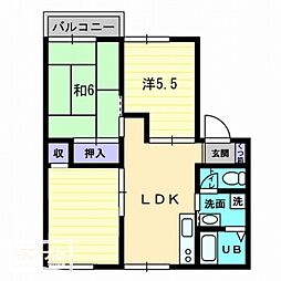 フローラル和泉B 3DKの間取図画像