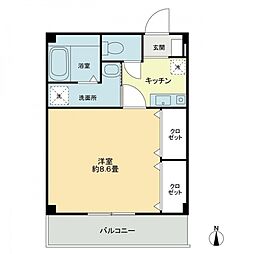 フォブール玉津 1Kの間取図画像