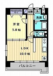 パルテールAISHIN 1LDKの間取図画像