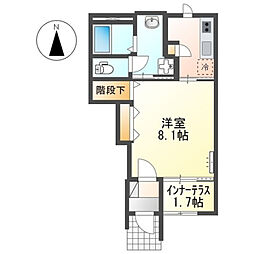 シャイン・ウェスト 1Kの間取図画像