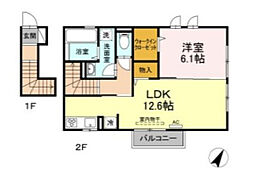 エントピア立花 1LDKの間取図画像