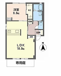 ノースウィング保免A 1LDKの間取図画像