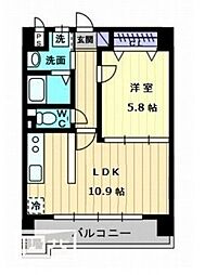 パルテールAISHIN 1LDKの間取図画像