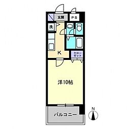 CITYSPIRE東石井 1Kの間取図画像