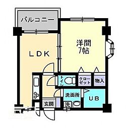 大進第五ハイツ 1LDKの間取図画像