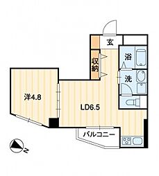 エミネンス泉町 1DKの間取図画像