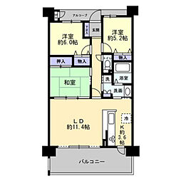 サーパス市駅南 3LDKの間取図画像
