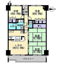 サーパス萱町 4LDKの間取図画像