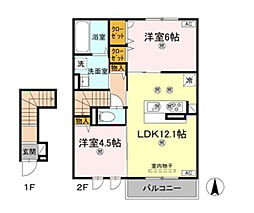 BeneII 2LDKの間取図画像