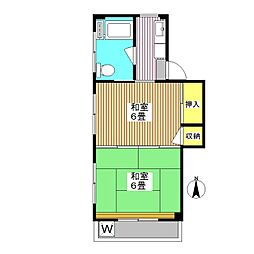 コスモパーク千石 2Kの間取図画像