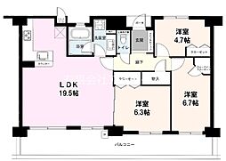 メロディーハイム南砂町フェイシア 3LDKの間取図画像