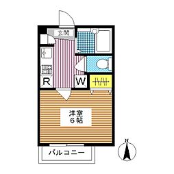 クラヴィス大島 1Kの間取図画像