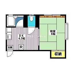 工藤マンション 1DKの間取図画像