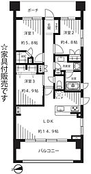 サングランデ桜橋 3LDKの間取図画像