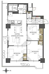 レック亀戸グリーンマンション 3LDKの間取図画像