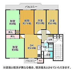 サニーパークハイツ成田2号棟 4LDKの間取図画像