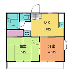 ハイツロティ 2DKの間取図画像